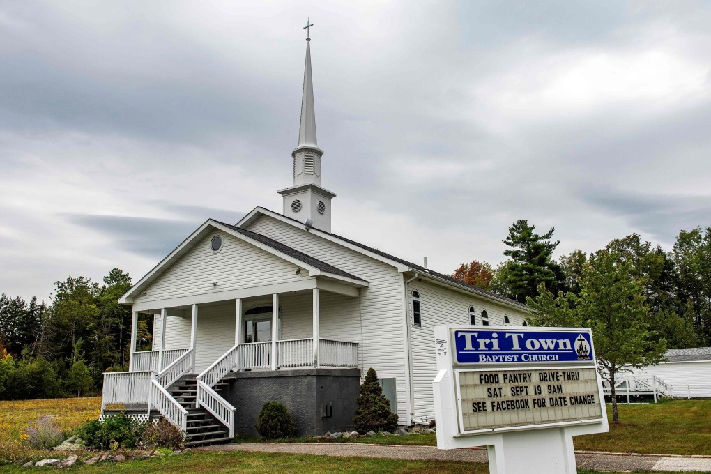 The wedding ceremony took place at the Tri-Town Baptist church in East Millinocket, Maine. Photo: AFP