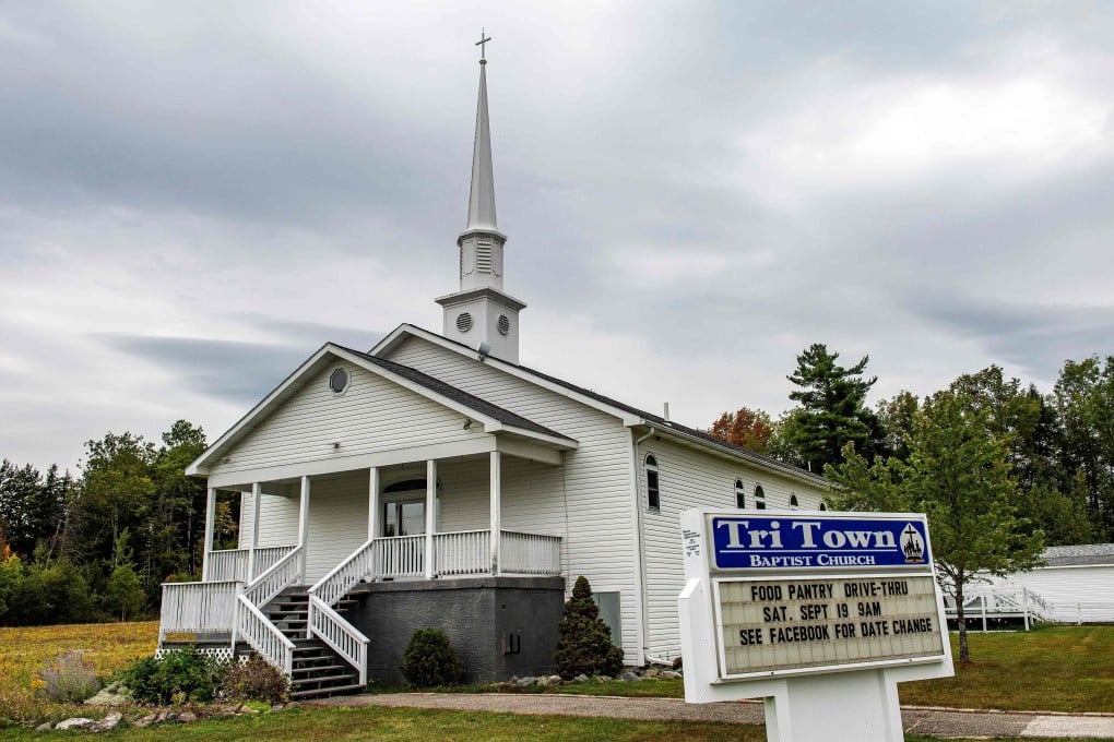 The wedding ceremony took place at the Tri-Town Baptist church in East Millinocket, Maine. Photo: AFP