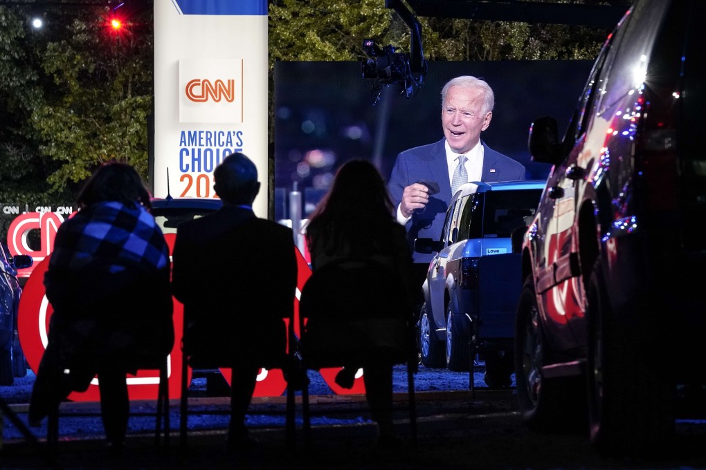 Audience members listen as Democratic presidential nominee Joe Biden participates in a town hall event in Moosic, Pennsylvania. Photo: Getty Images/AFP