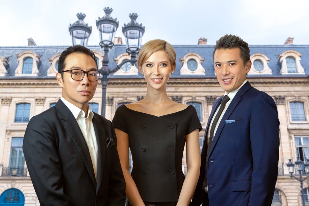 Singapore businessmen Terence Loh and Nelson Loh, pictured here with Evangeline Shen, their business partner in another venture, Bellagraph Nova Group. Photo: Handout