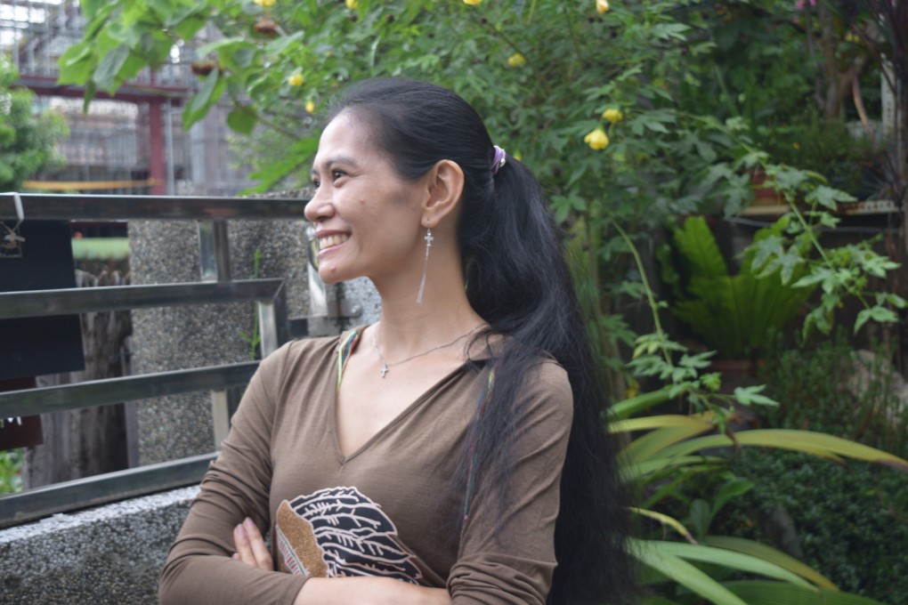 Overseas Filipino worker Elanel Ordidor, alias Linn Silawan, pictured in Taichung, Taiwan. Photo: Cat Thomas