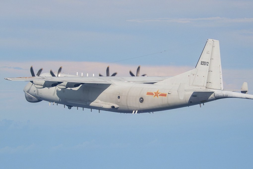 A Taiwanese defence ministry photo of a PLA plane near the island’s air defence identification zone. Photo: Handout
