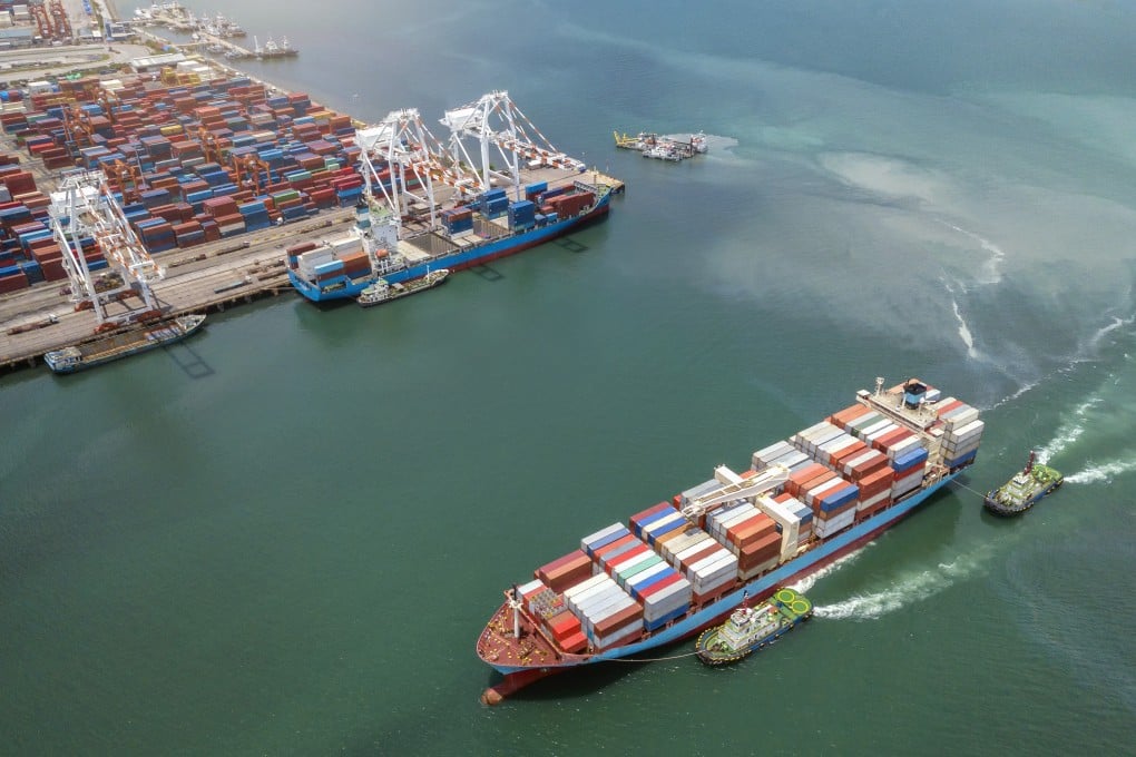 A container ship carries cargo to a port in Thailand. Photo: Getty Images