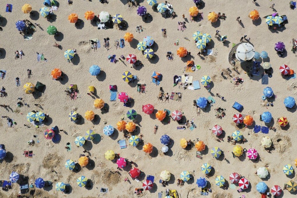 An aerial view of Shek O beach on a hot day on May 3. Photo: Sam Tsang