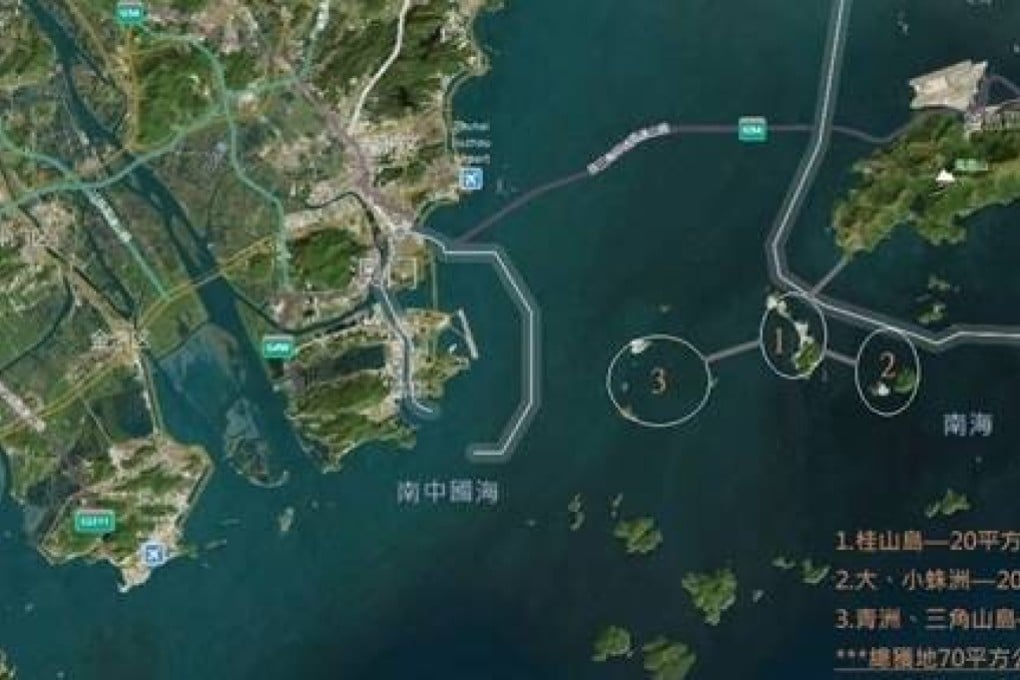 The Hong Kong Real Property Federation proposes to reclaim land at Guishan Island. Photo: Handout