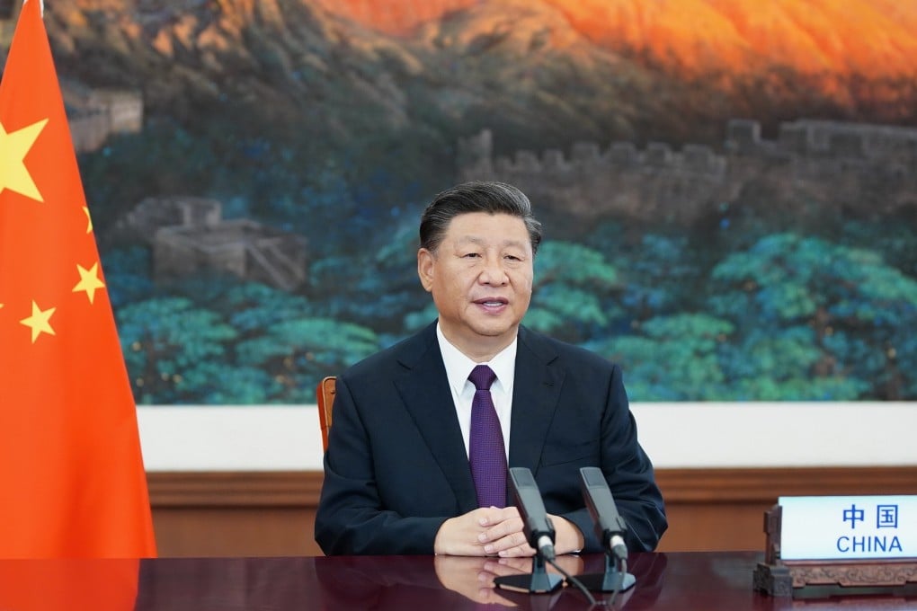 Chinese President Xi Jinping delivers a video address on Monday commemorating the 75th anniversary of the United Nations. Photo: Xinhua