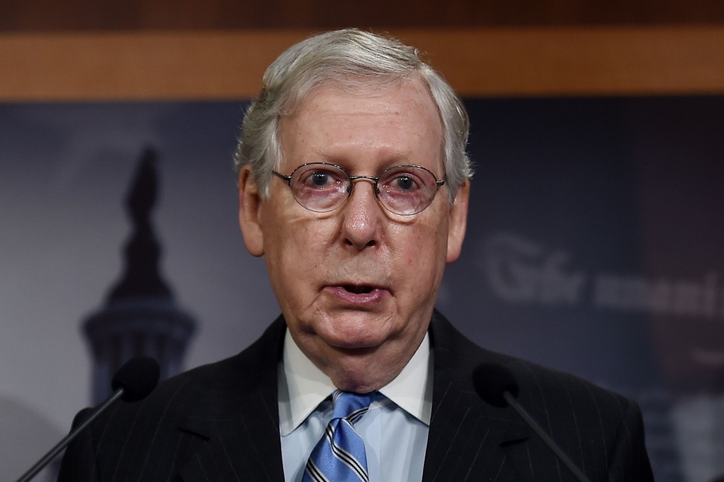 Twitter’s algorithm may have favoured photos of Mitch McConnell over Barack Obama. Photo: AFP