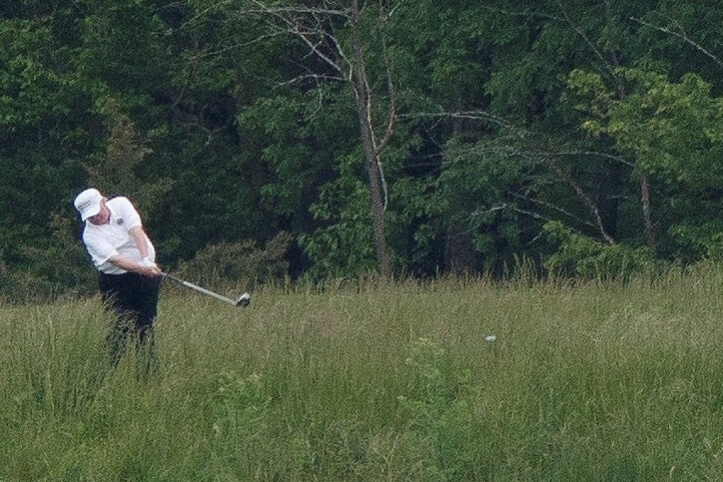 US President Donald Trump plays golf at the Trump National Golf Club in Sterling, Virginia on May 24. File photo: Reuters
