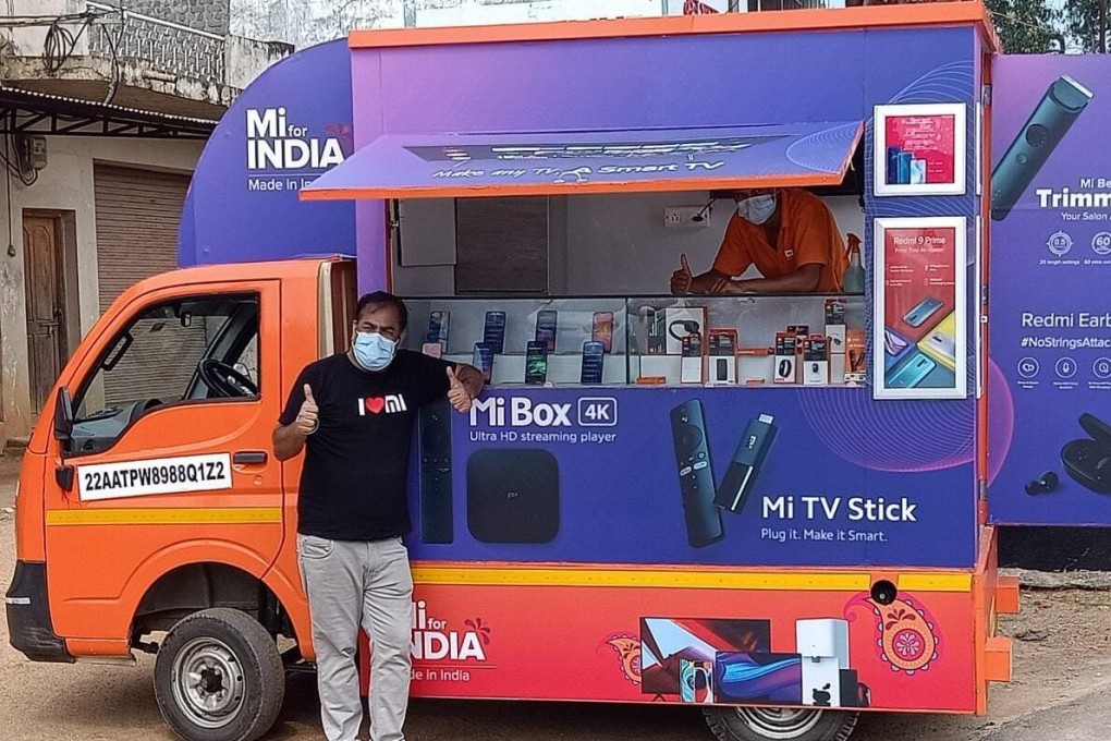 The new Mi store on wheels reaches customers in rural India. Photo: Handout