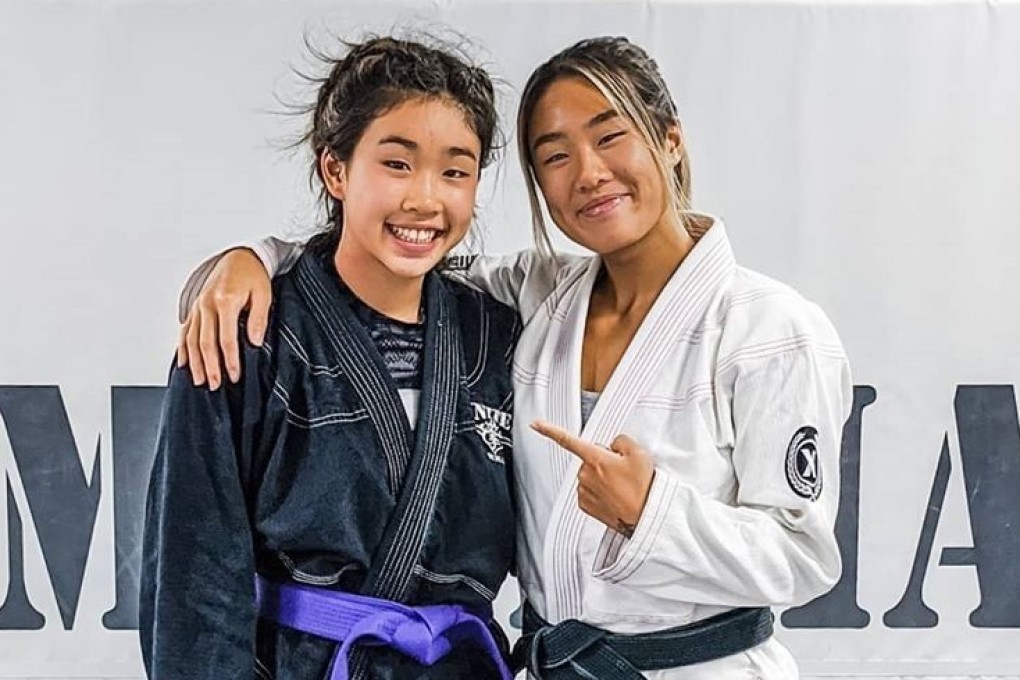 ONE Championship title-holder Angela Lee (right) with her younger sister Victoria Lee at their United MMA gym in Hawaii. Photo: Instagram/angelaleemma