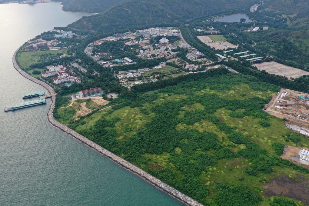 An aerial view of the vacant plot next to Hong Kong Disneyland, which the theme park has now surrendered the right to develop. Photo: Sam Tsang