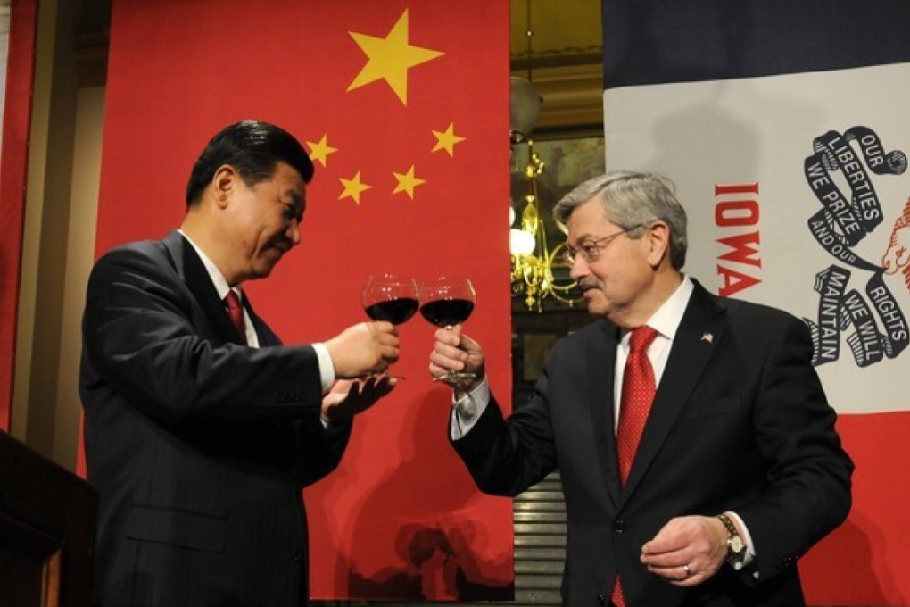 Xi Jinping and Terry Branstad at a state dinner in Iowa in 2012, when Branstad was Iowa governor and Xi was China’s vice-president. Photo: Iowa Governor's Office