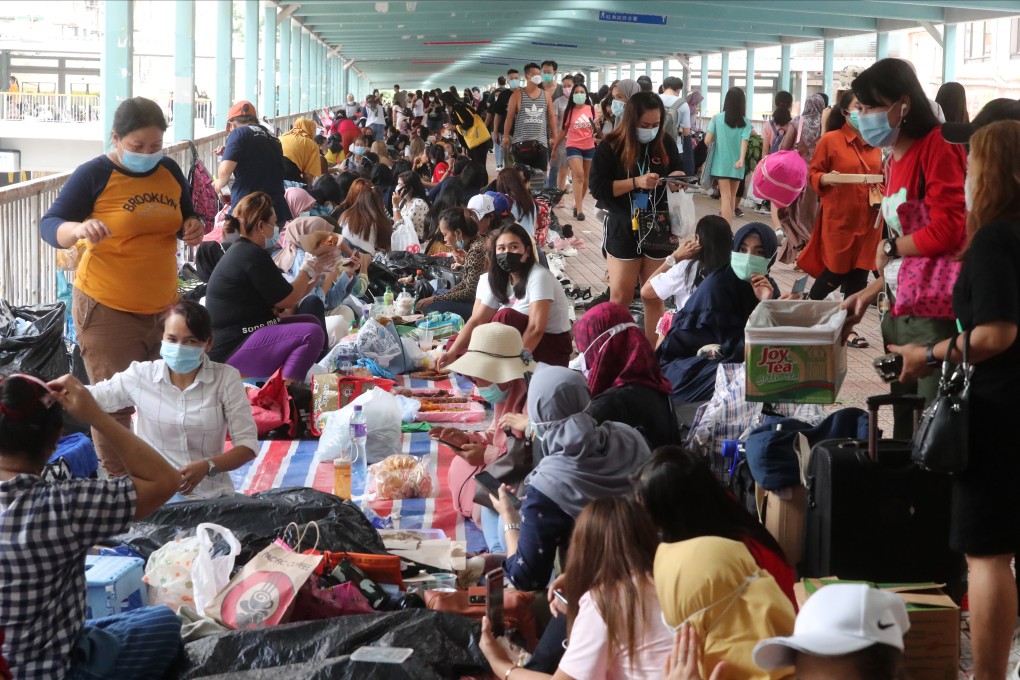 This “live-in” rule, strictly enforced since April 2003, exposes domestic helpers to potential abuses, including being forced to work on their day off. Photo: Edmond So