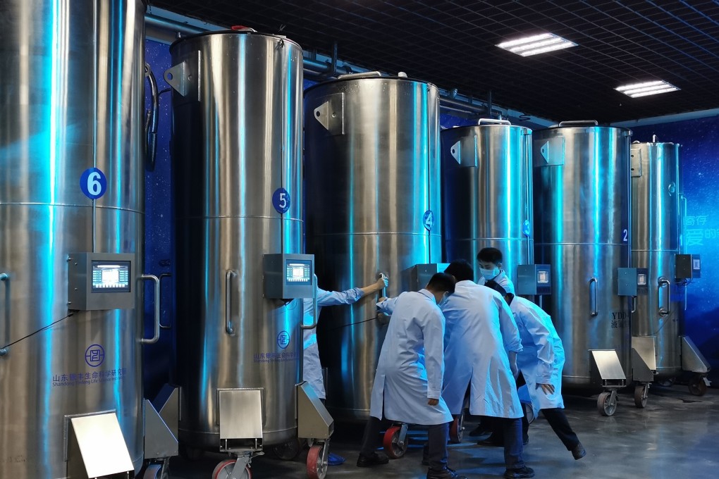 Stainless-steel containers for freezing and storing bodies in super-cold liquid nitrogen at the Shandong Yinfeng Life Science Research Institute, China’s only cryonics centre. Photo: The Shandong Yinfeng Life Science Research Institute