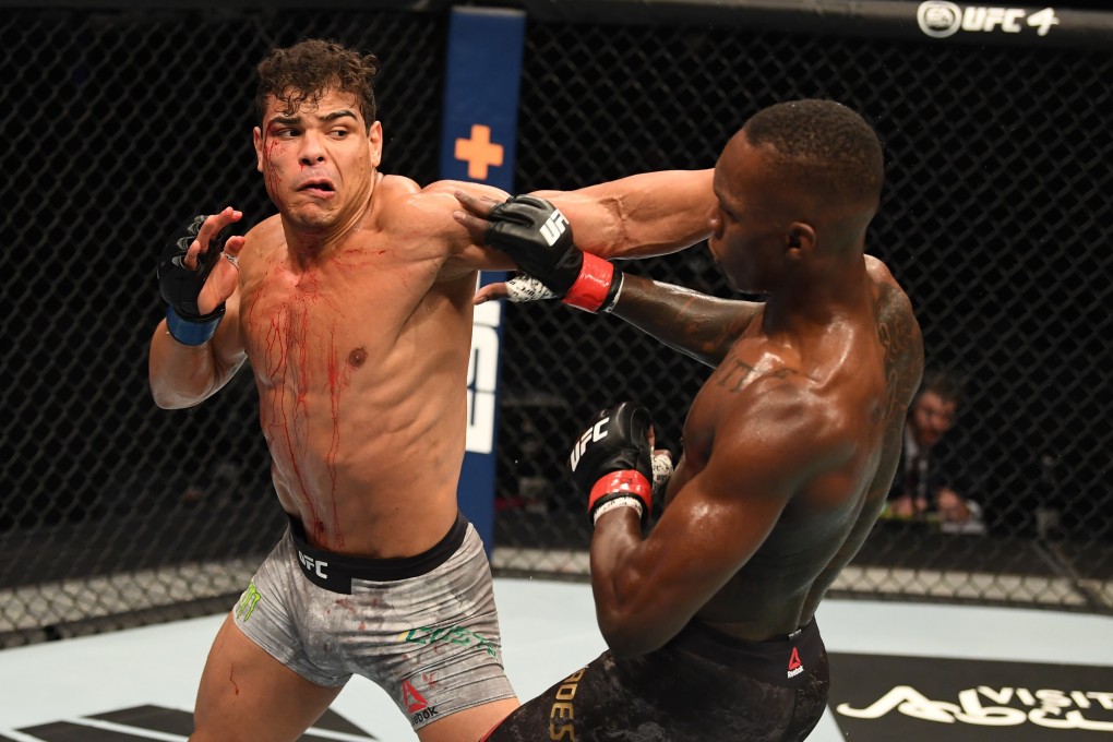 Paulo Costa punches Israel Adesanya in their middleweight championship bout during UFC 253 inside Flash Forum on UFC Fight Island on September 27, 2020 in Abu Dhabi, United Arab Emirates. Photo: Josh Hedges/Zuffa LLC