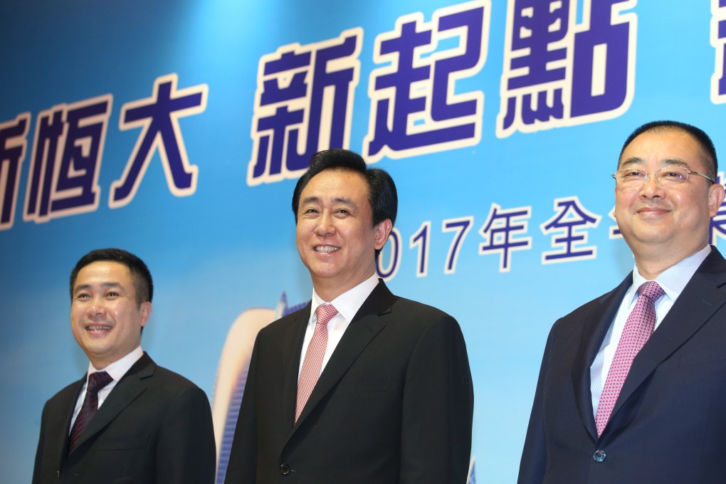 Hui Ka-yan (middle), China’s third richest billionaire, is the chairman of China Evergrande Group. Photo: David Wong