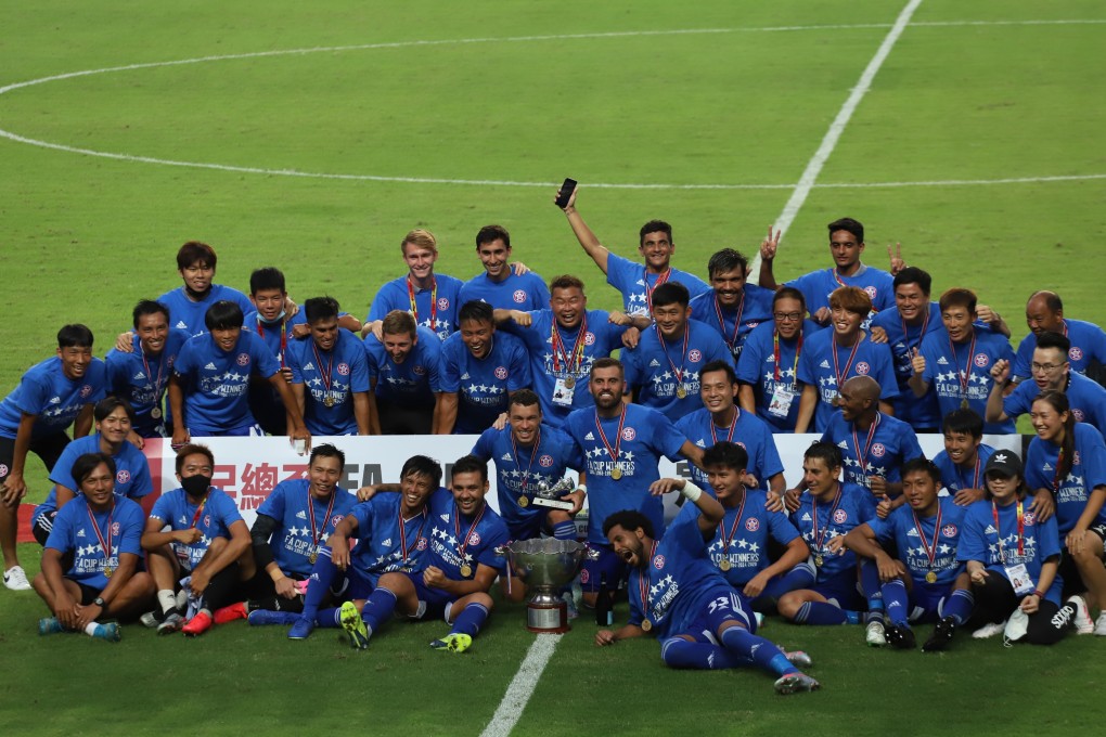 Eastern celebrate their Hong Kong FA Cup final win against R&F. Photo: Chan Kin-wa