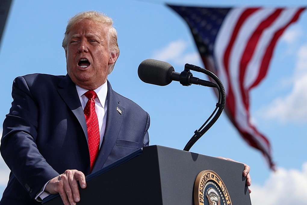 US President Donald Trump arrives to deliver a campaign speech at Mankato Regional Airport in Minnesota on August 17. Photo: Reuters