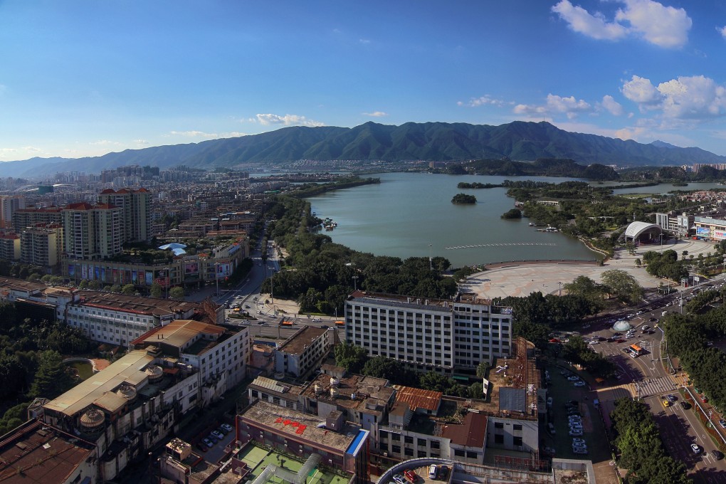 An aerial view of Zhaoqing city in Guangdong province. Photo: Shutterstock Images