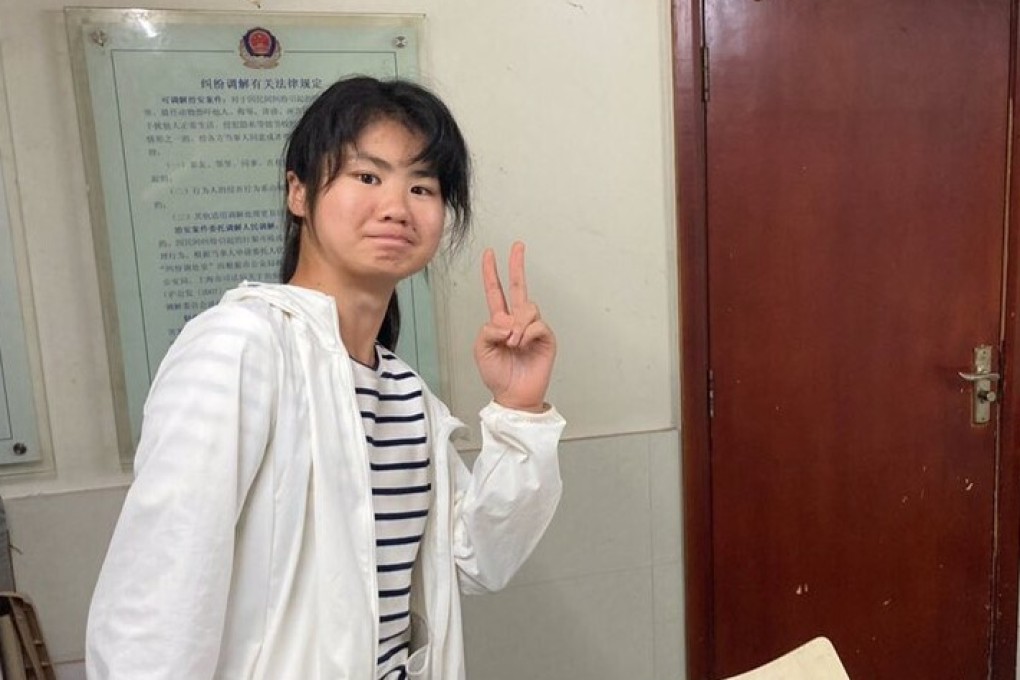 Climate activist Ou Hongyi was detained on Friday after organising a silent protest in downtown Shanghai. Photo: Twitter