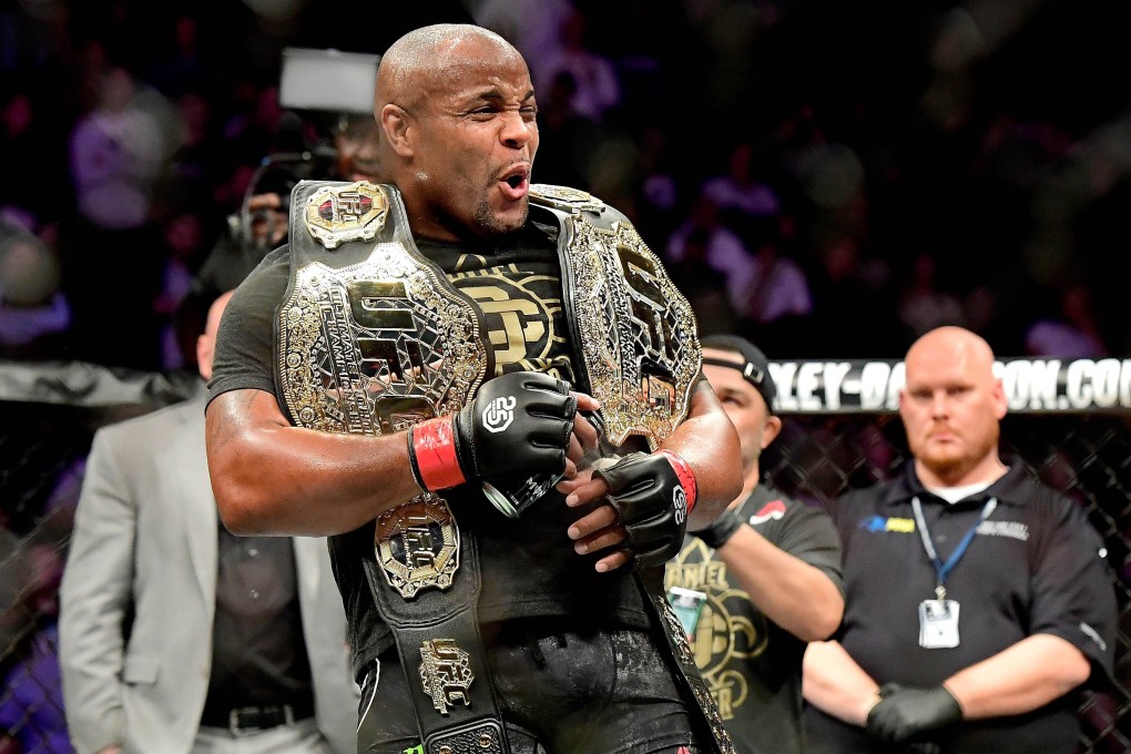 Daniel Cormier celebrates his victory over Derrick Lewis in their heavyweight title bout at UFC 230 in Madison Square Garden, New York in 2018. Photo: AFP