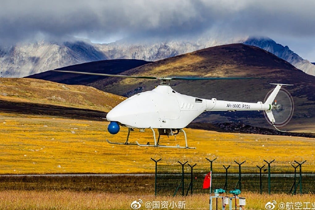 China’s AR-500C prototype high-altitude drone helicopter is put through its paces over the weekend. Photo: Weibo