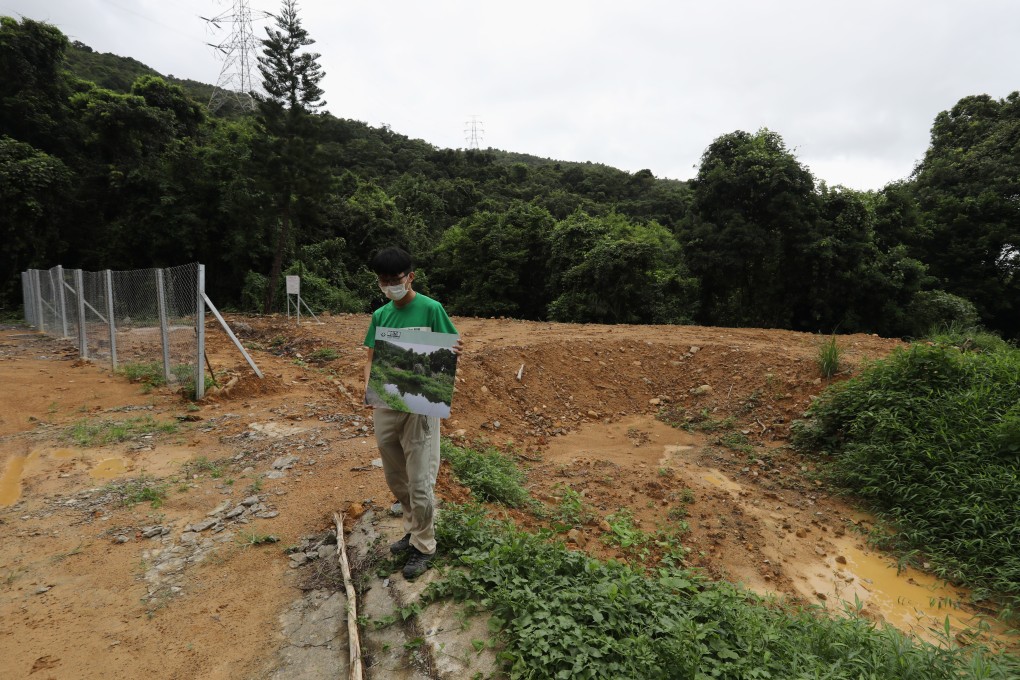 Kimchi Lo of Green Power at the spot where a pond used to be. Photo: Nora Tam