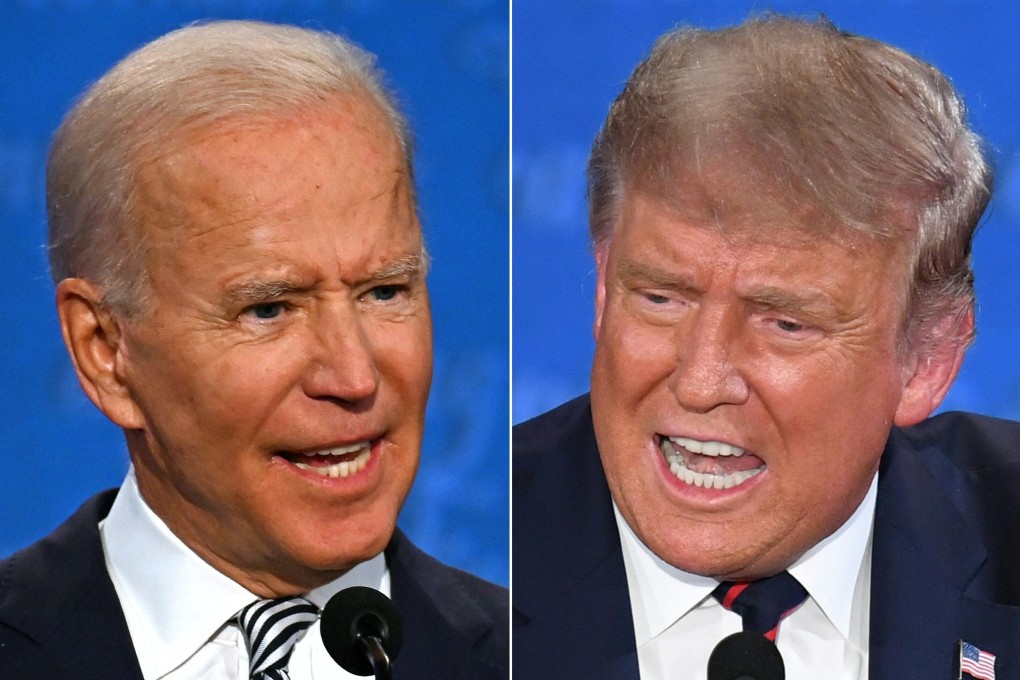 Democratic presidential candidate and former US vice-president Joe Biden (left) and President Donald Trump speak during the first presidential debate. Photo: AFP