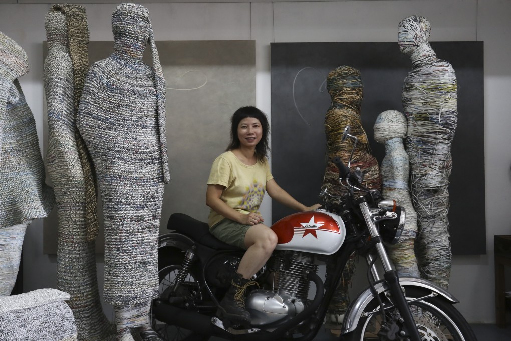 Artist Movana Chen in her Chai Wan studio. Photo: SCMP / Jonathan Wong