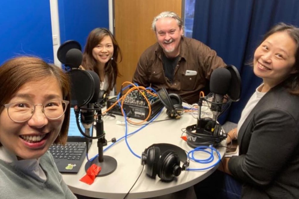 SCMP staff Denise Tsang, Kinling Lo, Jarrod Watt and Mimi Lau in the SCMP podcast studio. Photo: Denise Tsang