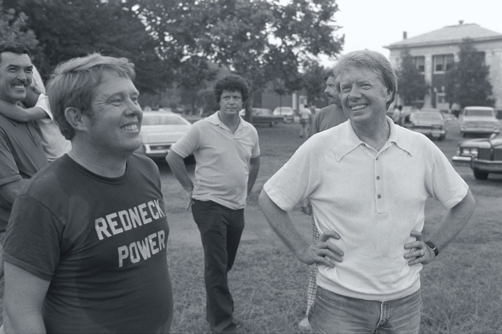 US President Jimmy Carter (right) had to deal with a Senate investigation over his brother Billy (clad in a ‘redneck power’ T-shirt). Photo: Corbis via Getty Images