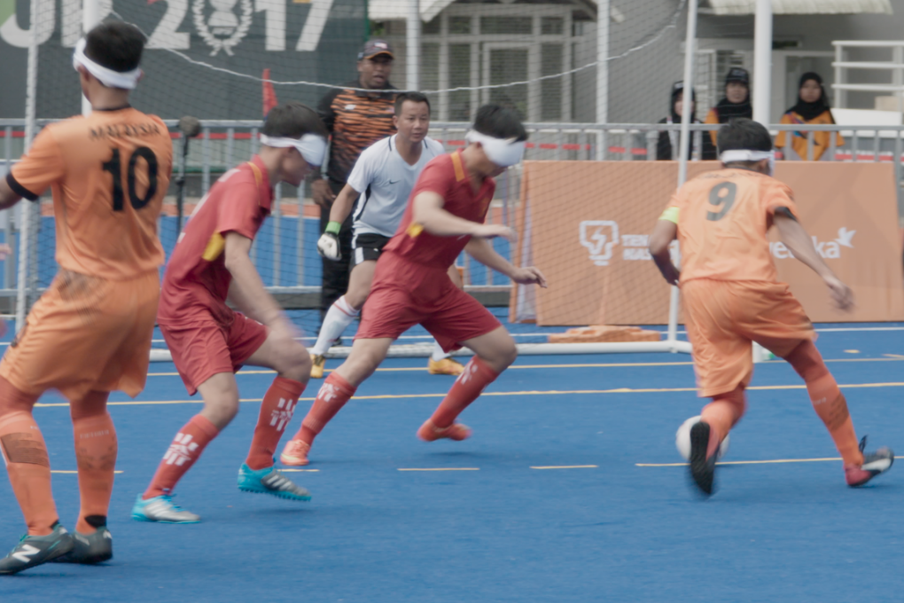 The Malaysian blind football team competing at the Asean Para Games in Kuala Lumpur in 2017. Photo: Handout