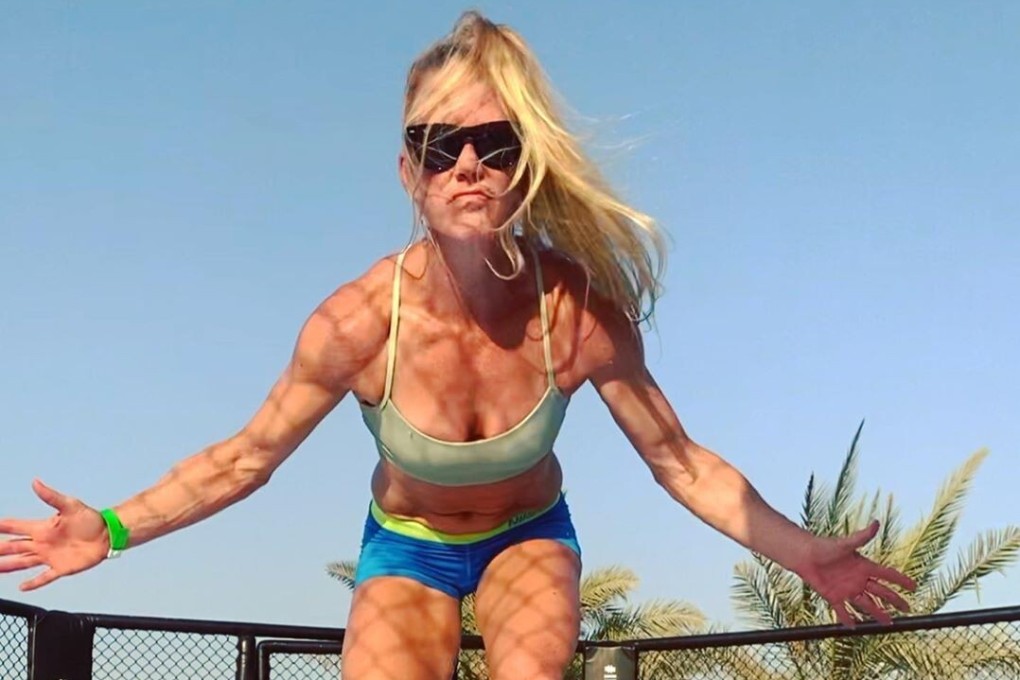 Holly Holm inside the beachside Octagon on UFC Fight Island at Yas Island in Abu Dhabi. Photo: Instagram