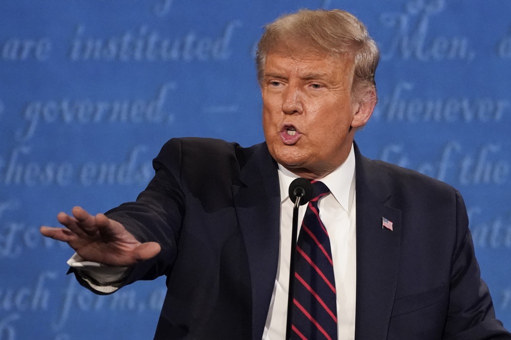 US President Donald Trump speaks during the first presidential debate in Cleveland, Ohio, on Tuesday. Photo: AP