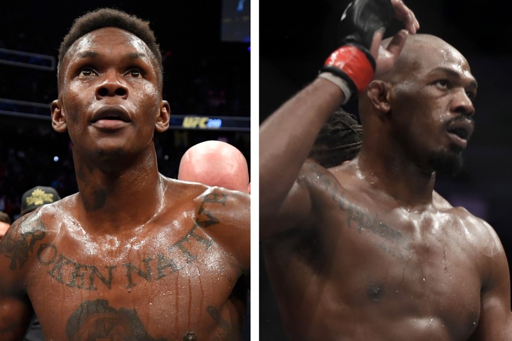 UFC middleweight champion Israel Adesanya and former light heavyweight champion Jon Jones. Photo: AFP, Zuffa