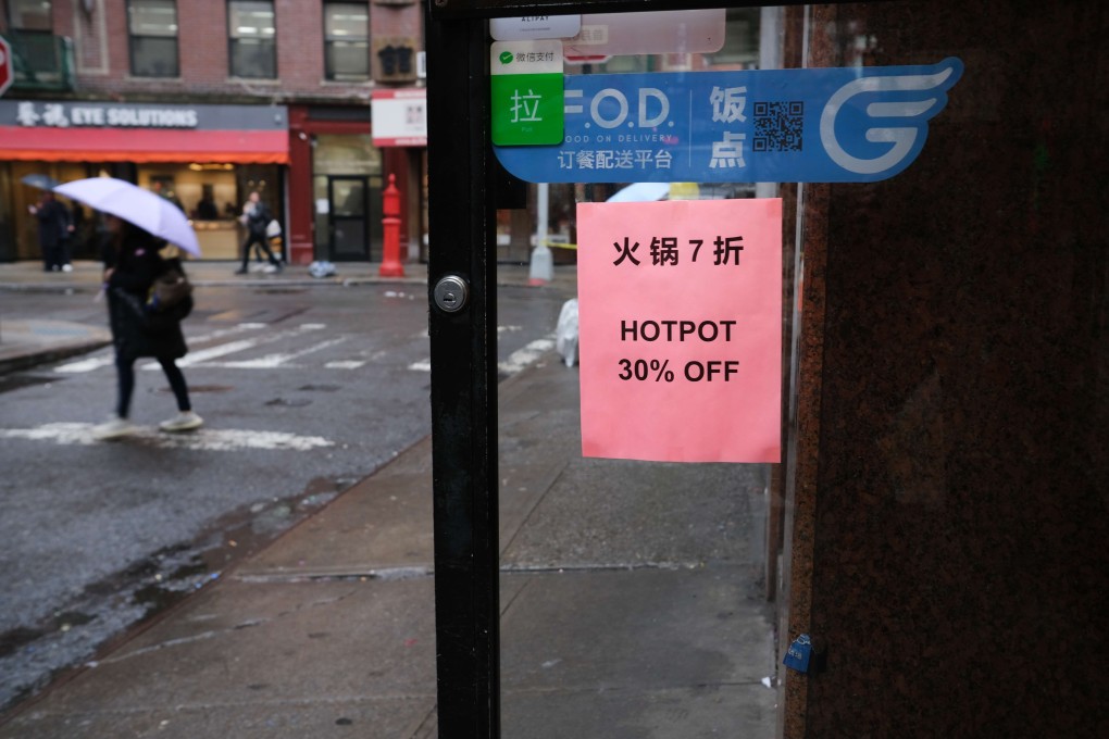 Asian-Americans are heavily concentrated in California and New York, which have seen some of the highest Covid-19 infection rates and where businesses have struggled. Pictured is New York’s Chinatown. Photo: Getty Images/AFP