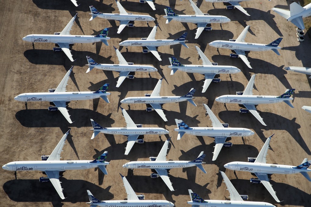 Planes at Pinal Airpark, the largest commercial aircraft storage facility in the world, in Arizona. Photo: Getty Images