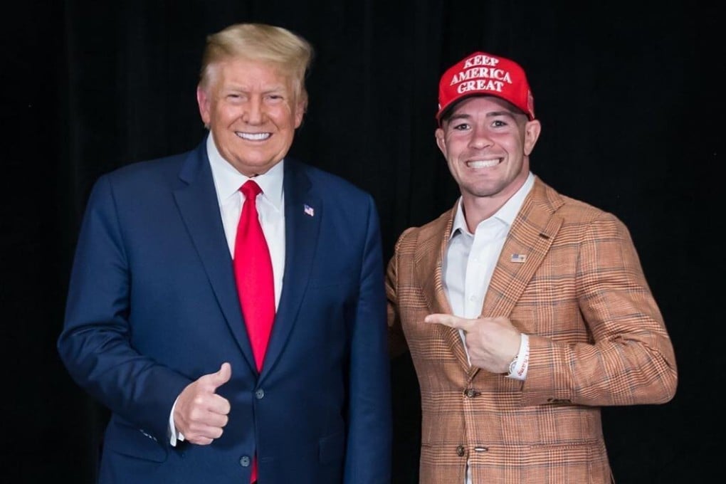 Colby Covington poses with US President Donald Trump at a Nevada rally. Photo: Instagram