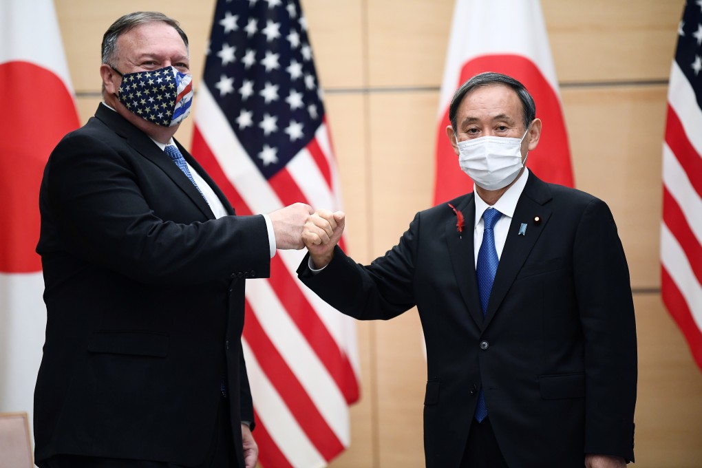 US Secretary of State Mike Pompeo and Japanese Prime Minister Yoshihide Suga in Tokyo. Photo: Reuters