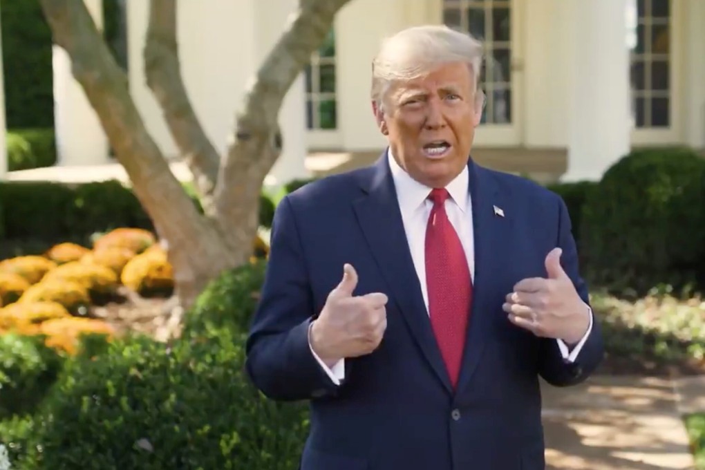 US President Donald Trump speaks outside the White House on Wednesday. Photo: Reuters