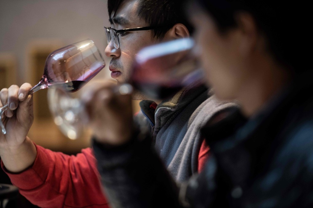 Sommeliers sample wine at the Ao Yun vineyards in China’s Yunnan province. Photo: Fred Dufour/AFP