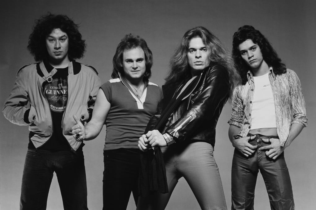 Van Halen’s sound was defined by the virtuoso guitar skills of Eddie Van Halen (far right).