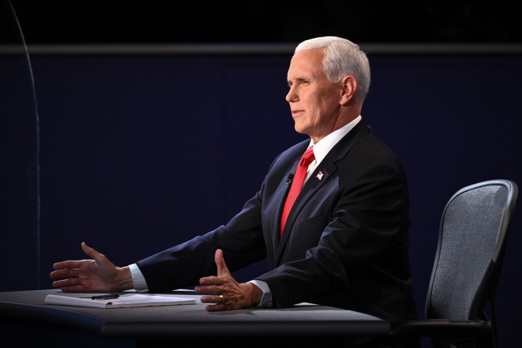 Vice-President Mike Pence speaks during the debate on Wednesday. Photo: AFP