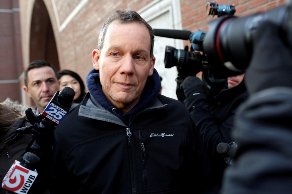 Charles Lieber leaves federal court in Boston after being charged with lying about alleged links to the Chinese government in January. Photo: Reuters