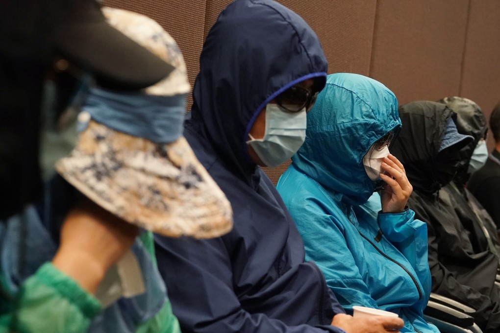 Families of six of those detained in Shenzhen after being arrested by mainland coastguards meet the media at Legco Building on September 12. Photo: Felix Wong