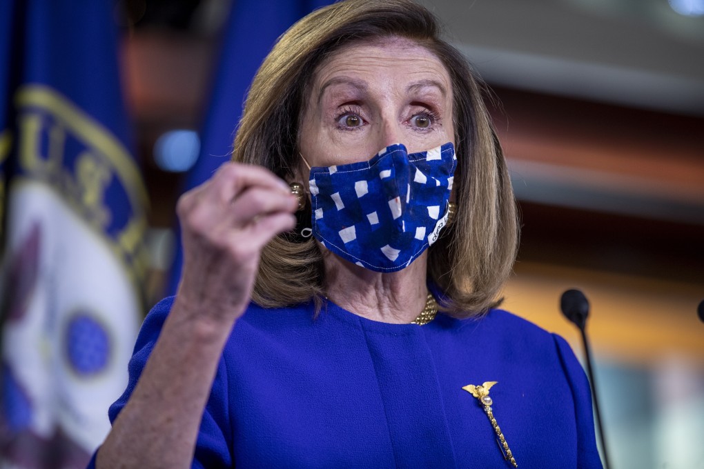 US Speaker of the House Nancy Pelosi speaks at a news conference in Washington on Friday. Photo: EPA-EFE