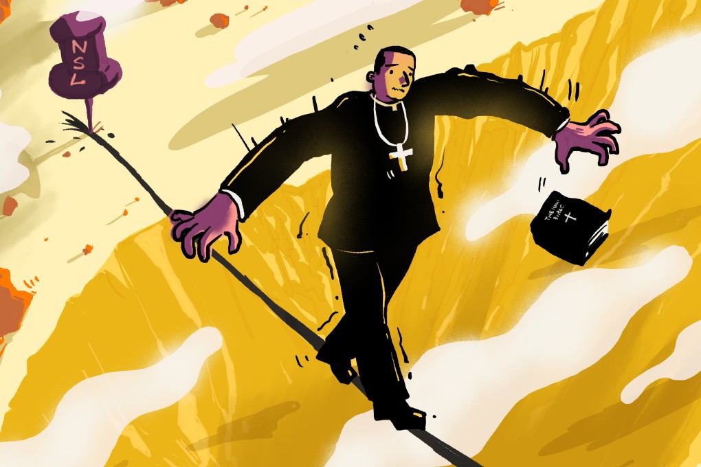 Critics of Hong Kong’s national security law have said it lacks clarity and casts a chilling effect on all spheres of society, including the sacred. Illustration: SCMP Graphics