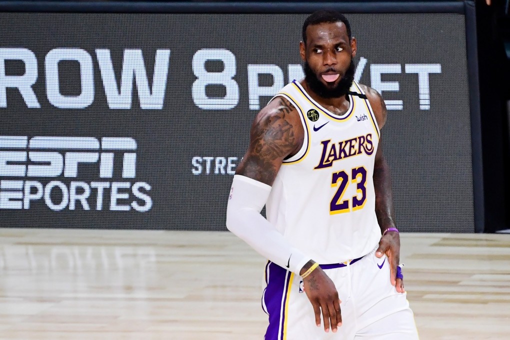 LeBron James of the Los Angeles Lakers reacts during the fourth quarter against the Miami Heat in Game Six of the 2020 NBA Finals. Photo: AFP