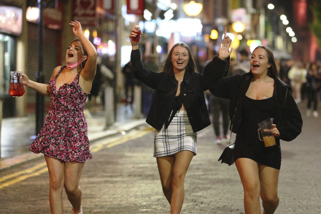 People are out socialising in Liverpool city centre. Photo: AP
