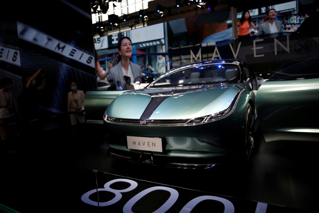 A Weltmeister concept car on display at the Beijing International Automotive Exhibition last month. WM Motor designs, manufactures and markets affordable battery-run electric vehicles under the Weltmeister brand. Photo: Reuters